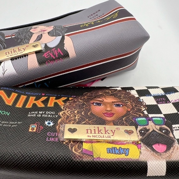 NIKKY BY NICOLE LEE SET OF 2 TRAVEL/COSMETIC ZIPPERED POUCHES NWT - Picture 14 of 14